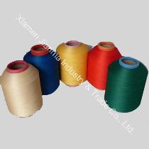 Spandex covered polyester yarn