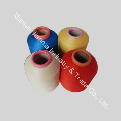 Spandex covered polyester yarn