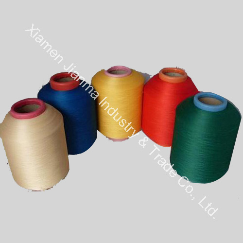 Spandex covered polyester yarn